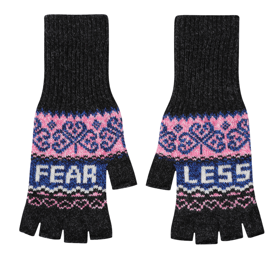 Fearless Fingerless Glove in Anthracite - Black & Beech