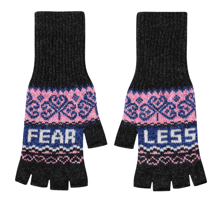 Fearless Fingerless Glove in Anthracite - Black &amp; Beech
