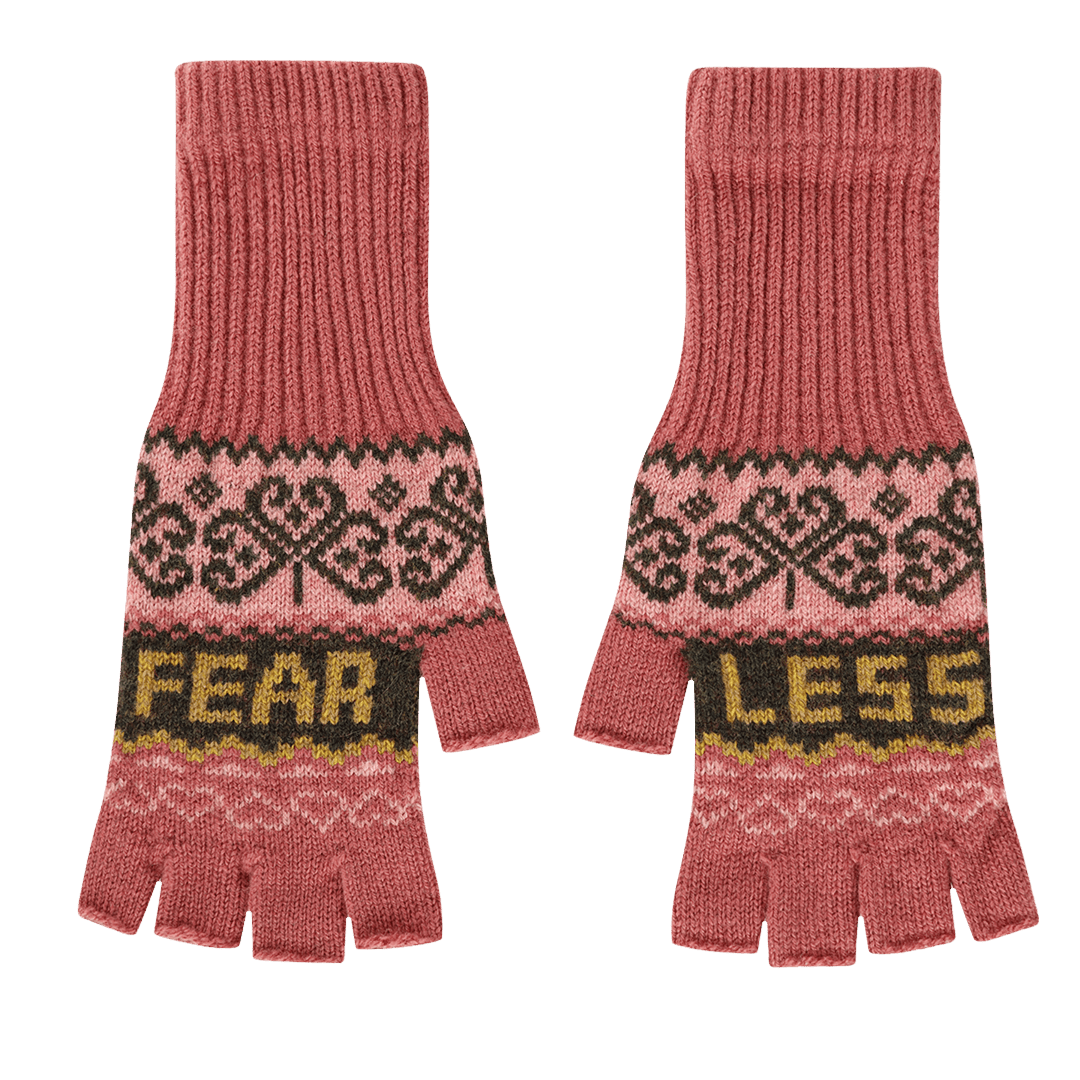 Fearless Fingerless Glove in Cloudberry - Black & Beech