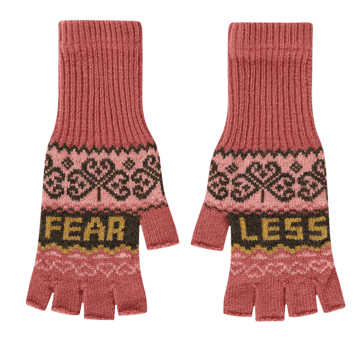 Fearless Fingerless Glove in Cloudberry - Black &amp; Beech