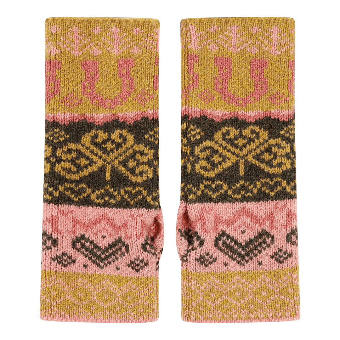 Pre-Order - Fairisle Fiadh Wrist Warmer in Kelp - Black & Beech