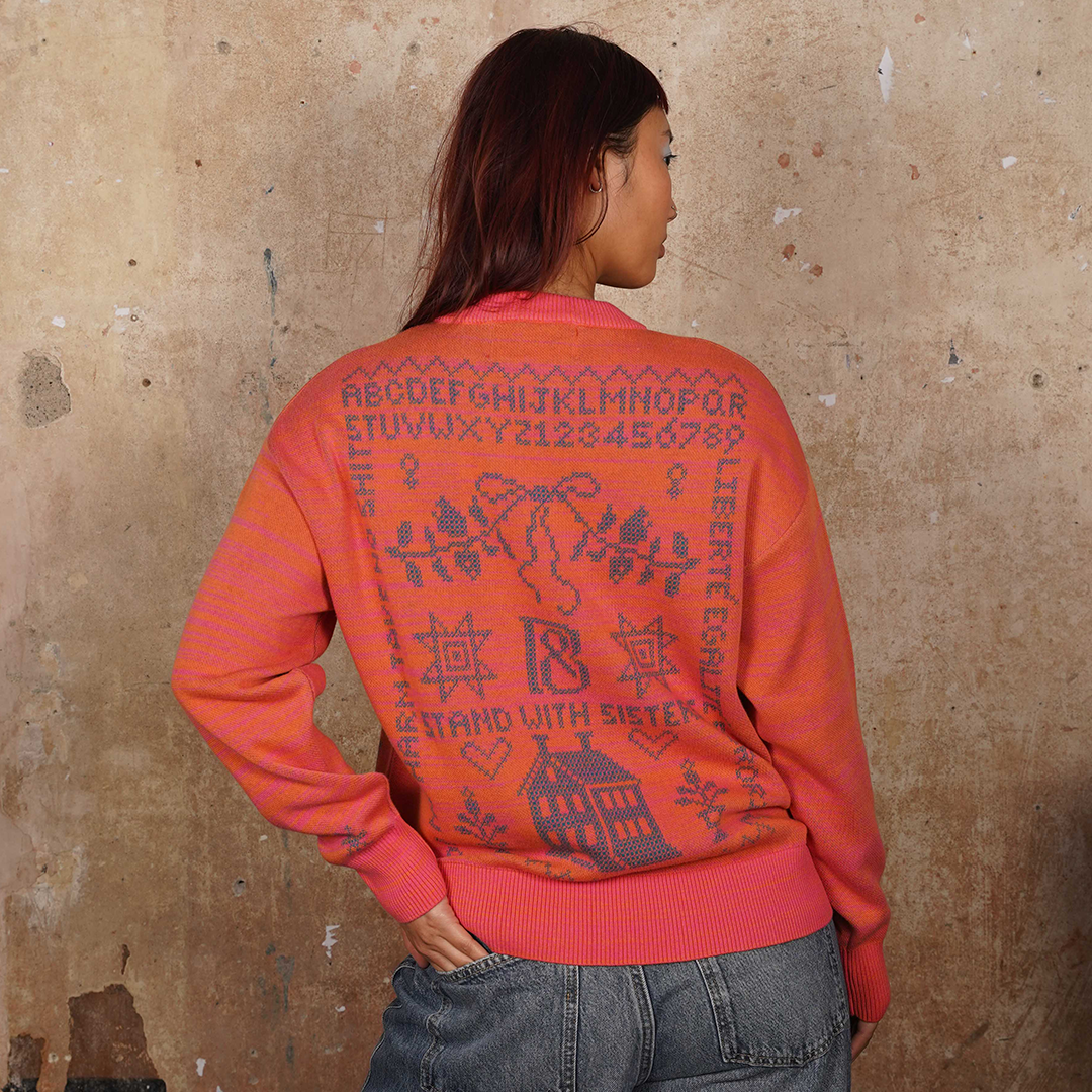 Cross Stitch Jumper in Fruit Salad & Teal