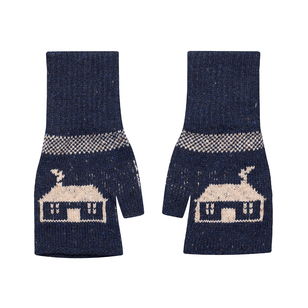 Pre-Order - Teachín Wrist Warmers in Atlantic - Black & Beech