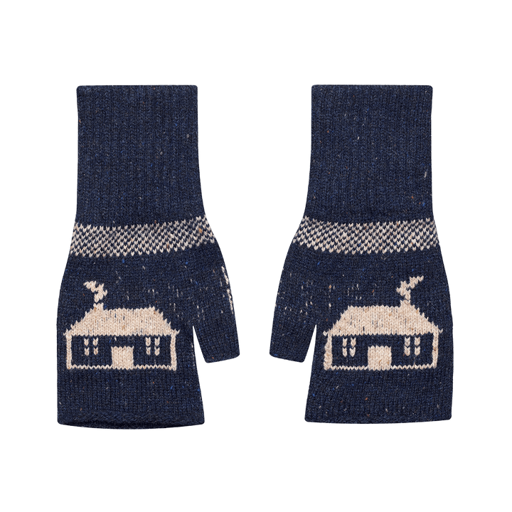 Pre-Order - Teachín Wrist Warmers in Atlantic - Black &amp; Beech
