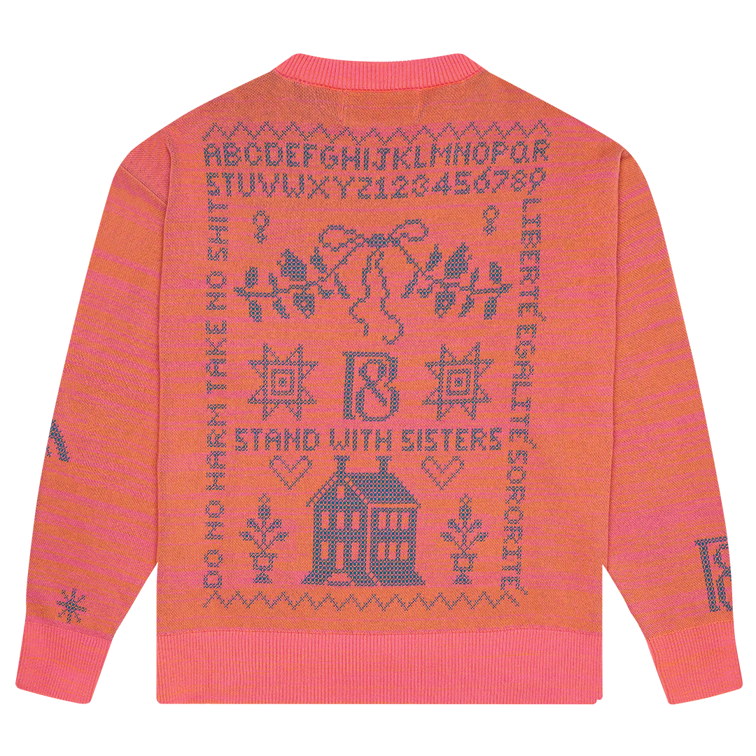 Cross Stitch Jumper in Fruit Salad & Teal