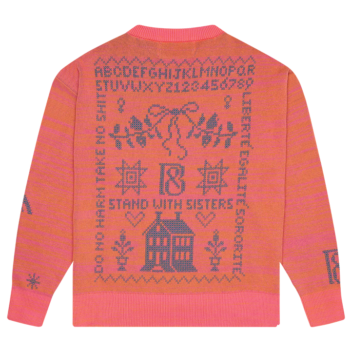 Cross Stitch Jumper in Fruit Salad & Teal