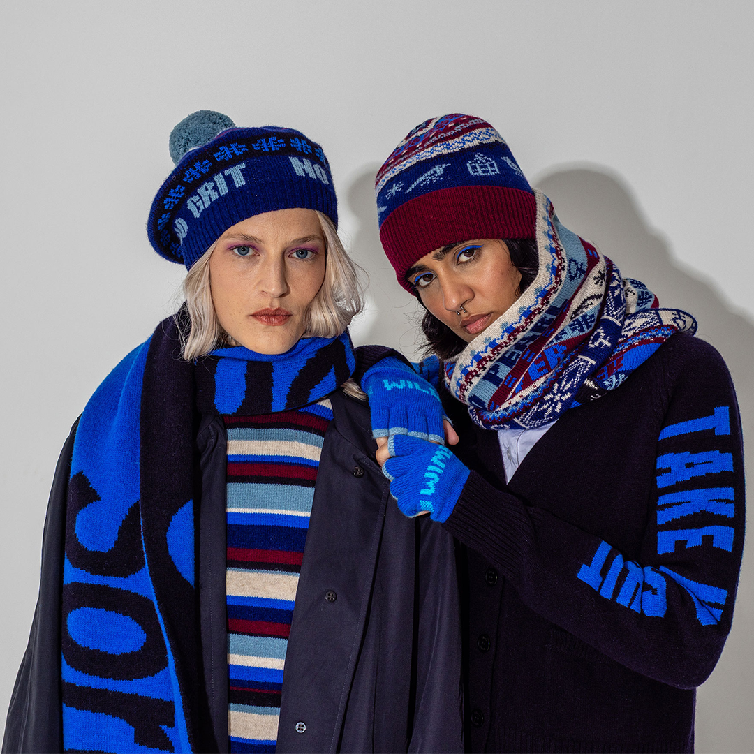 Feminist Fairisle Loop Scarf in Klein