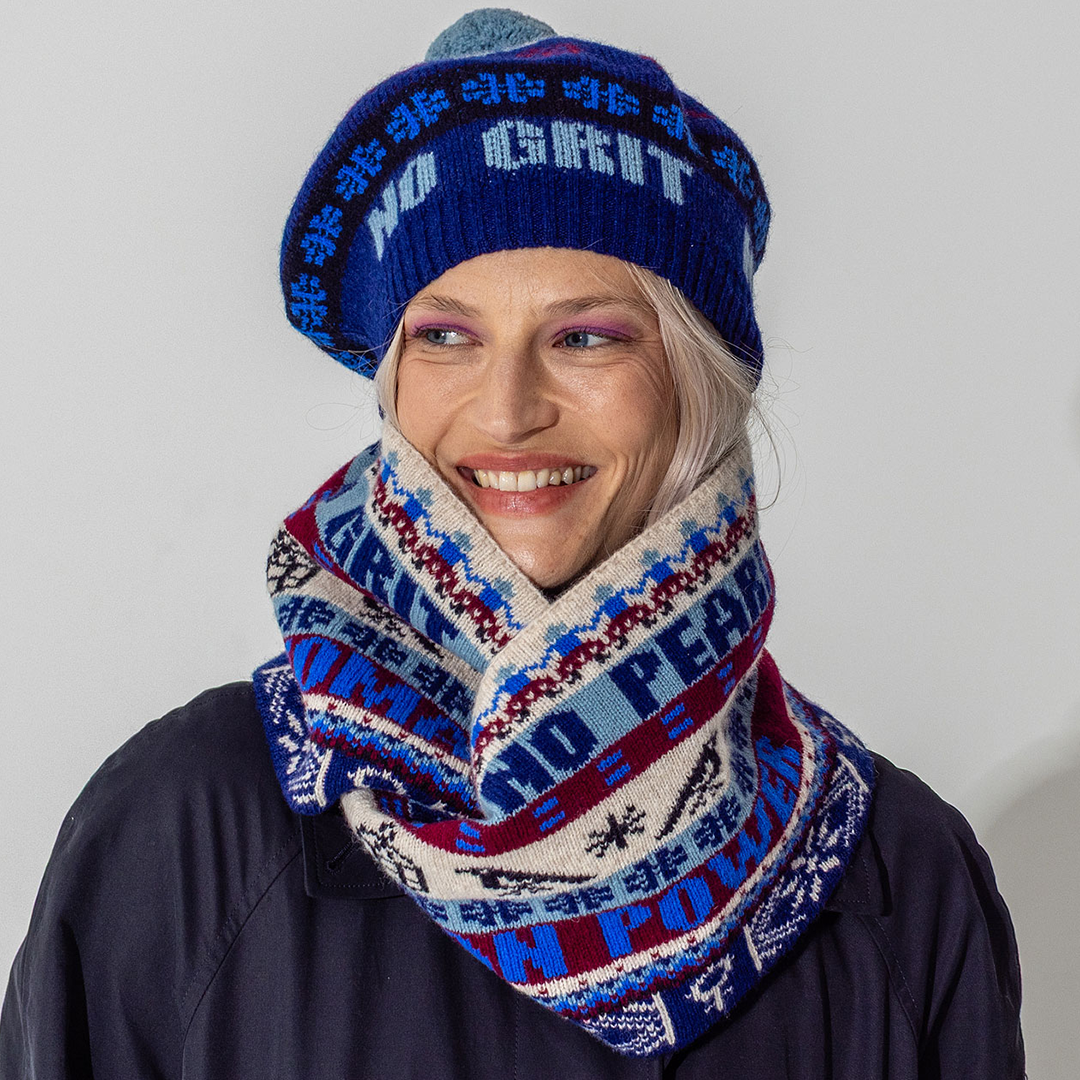 Feminist Fairisle Loop Scarf in Klein