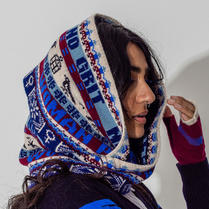 Feminist Fairisle Loop Scarf in Klein