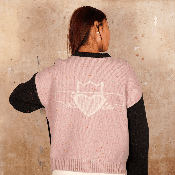 Saoirse Jumper in Peat &amp; Dogrose - Black &amp; BeechXS
