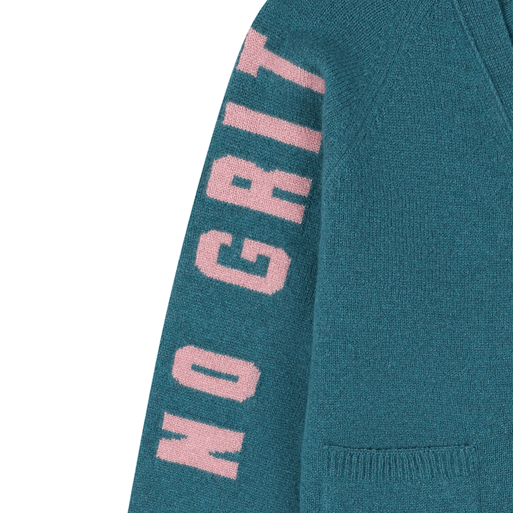 Pre-Order - No Grit No Pearl Cardigan in Teal &amp; Calamine - Black &amp; BeechXS