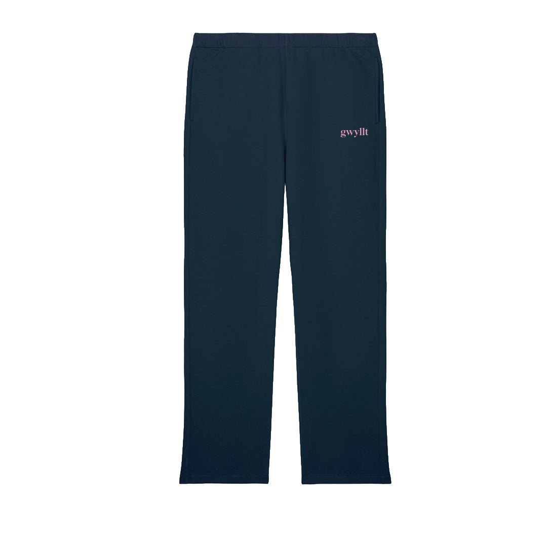 Organic Cotton Embroidered Joggers - PREORDER - Black &amp; BeechGwyllt