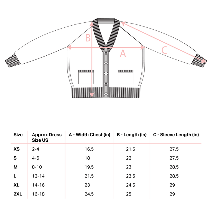 Pre-Order - No Grit No Pearl Cardigan in French Rose &amp; Rouge - Black &amp; BeechXS