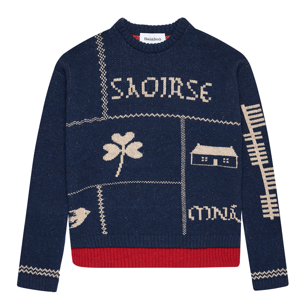 Saoirse Jumper in Atlantic & Rosehip - Black & BeechXS