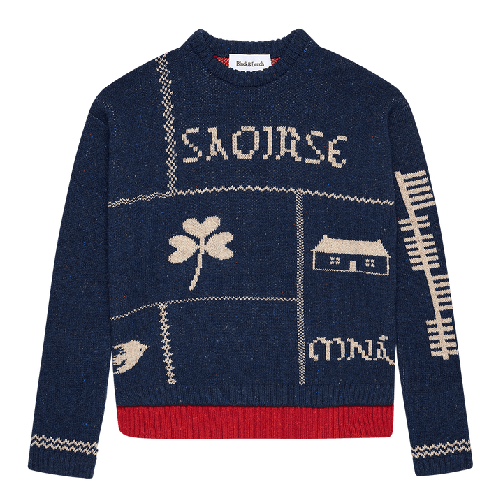 Saoirse Jumper in Atlantic &amp; Rosehip - Black &amp; BeechXS