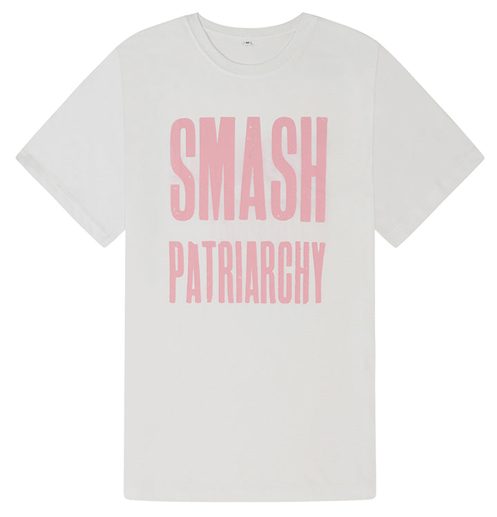 Smash Patriarchy Embrace Matriarchy White Cotton T-Shirt