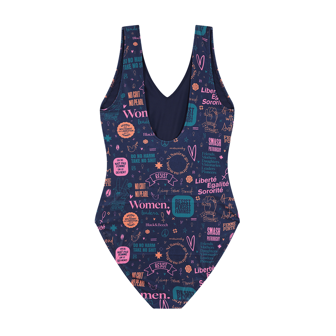 Solas Swimming Costume - Black &amp; Beech4