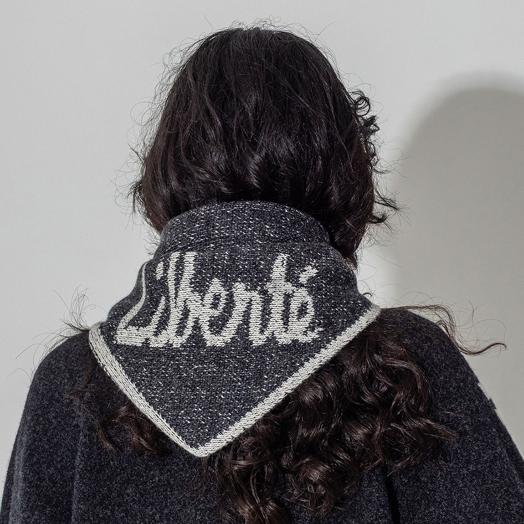 Liberté Lambswool Triangle Scarf in Anthracite