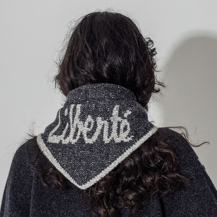 Liberté Lambswool Triangle Scarf in Anthracite