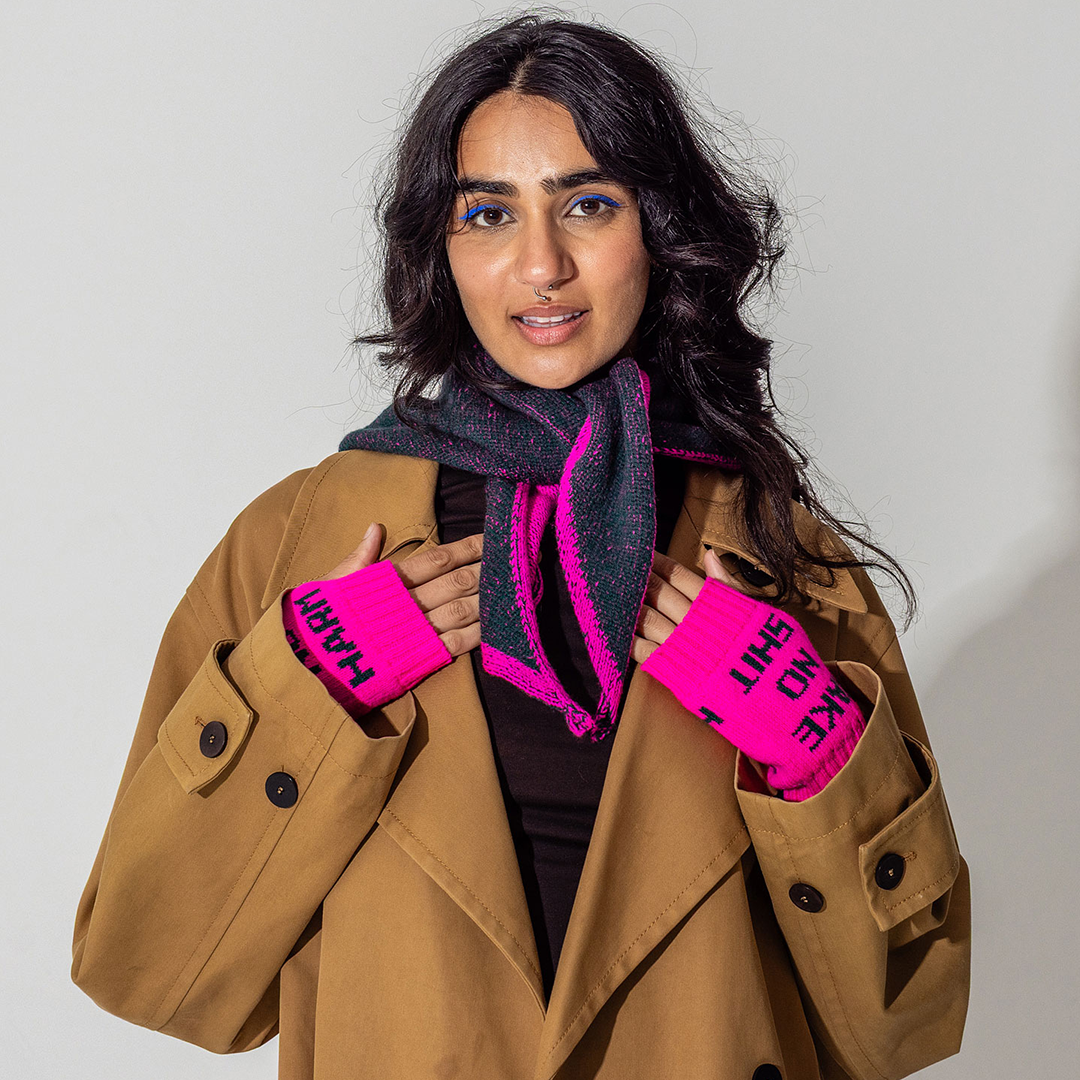 Liberté Lambswool Triangle Scarf in Evergreen