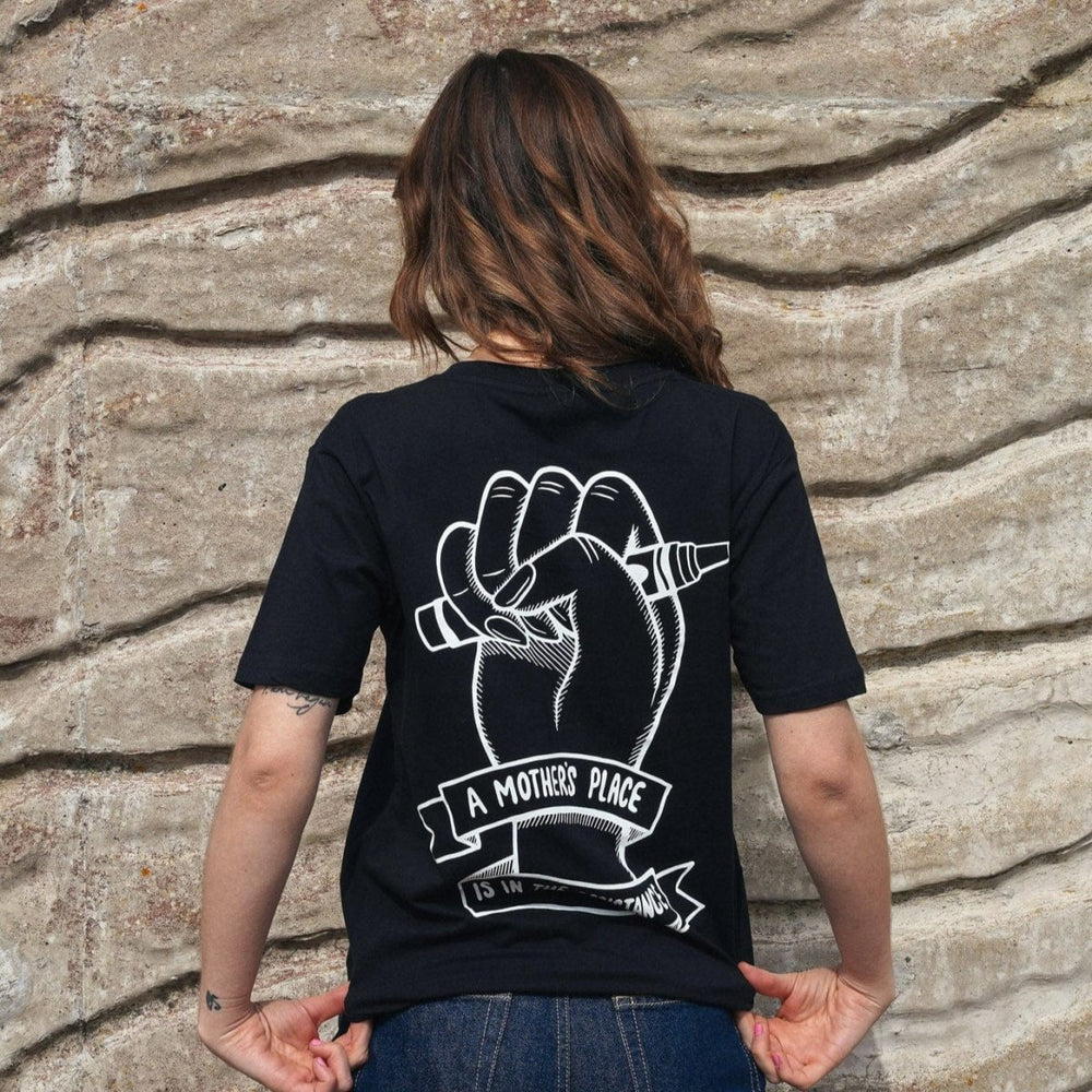 PREORDER - A Mother's Place is in the Resistance Black T-Shirt - Black & BeechXS