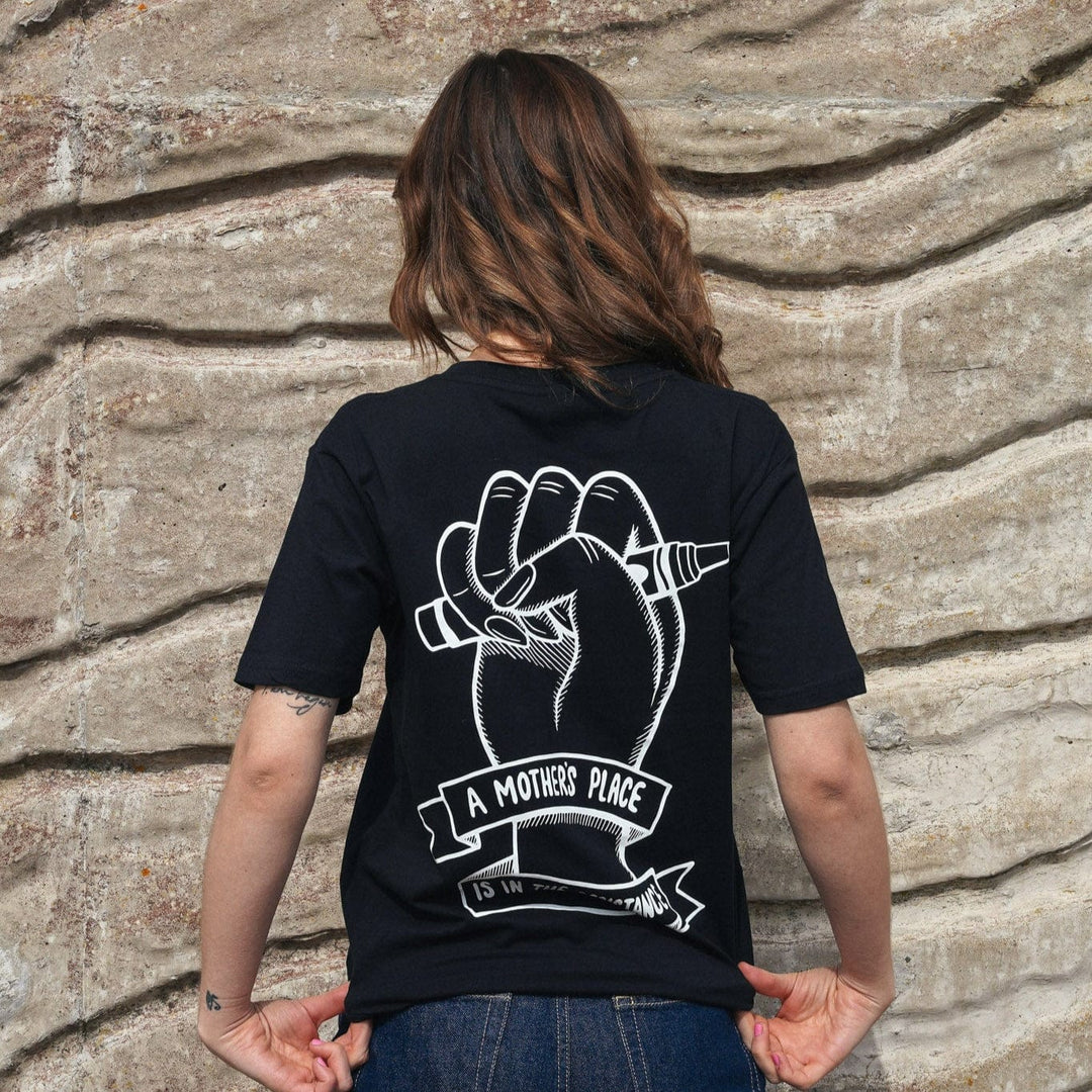 A Mother's Place is in the Resistance Black T-Shirt T-shirts Black & Beech