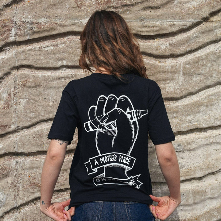 A Mother's Place is in the Resistance Black T-Shirt T-shirts Black & Beech