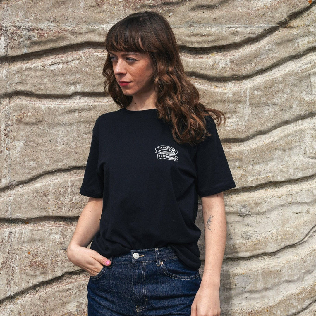 A Mother's Place is in the Resistance Black T-Shirt T-shirts Black & Beech