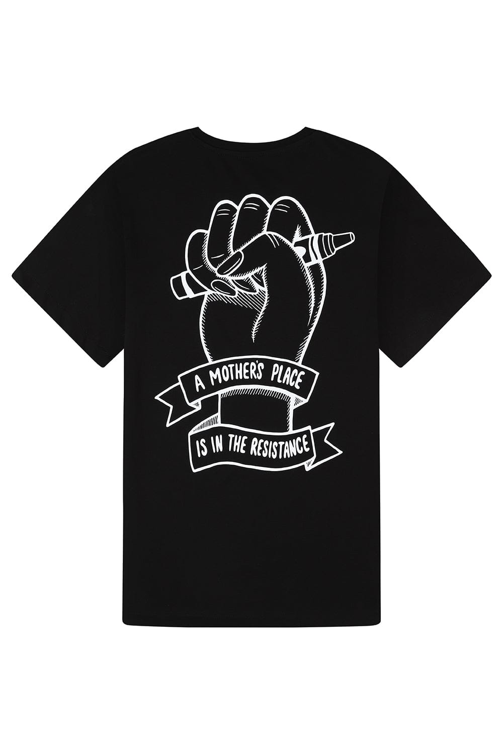 A Mother's Place is in the Resistance Black T-Shirt T-shirts Black & Beech
