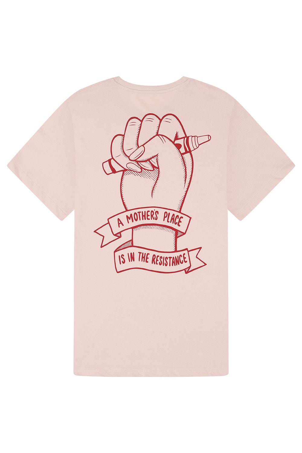 A Mother's Place is in the Resistance Dusky Pink T-Shirt T-shirts Black & Beech