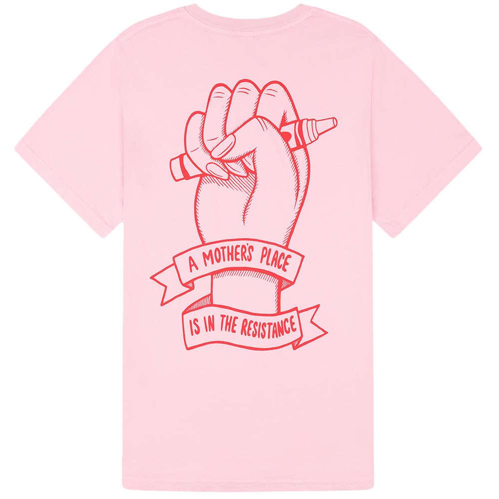 A Mother's Place is in the Resistance Pink T-Shirt T-shirts Black & Beech