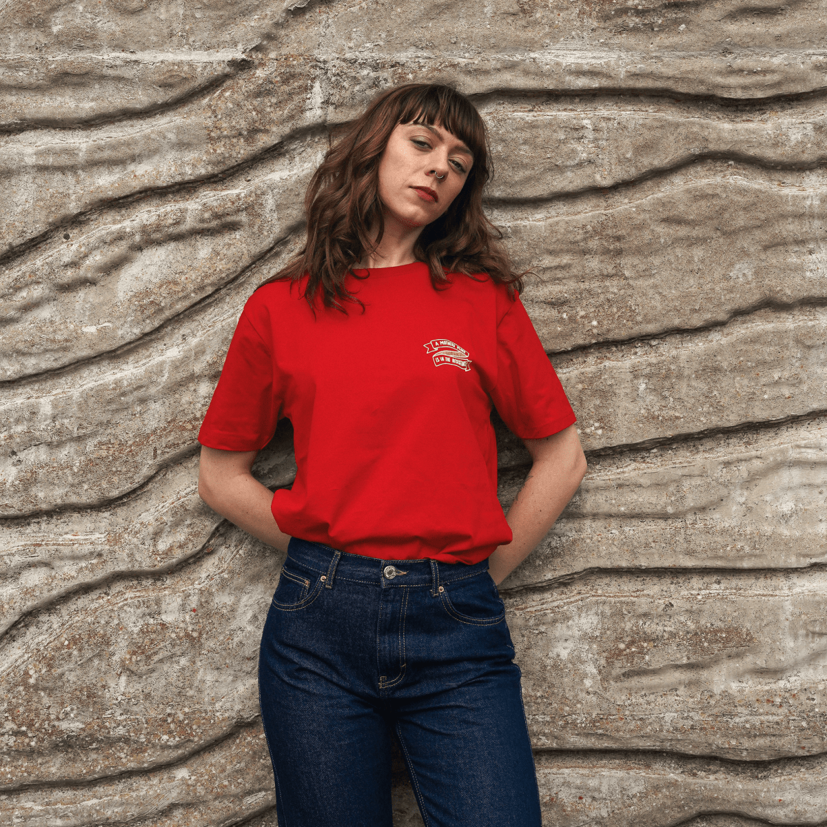 PREORDER - A Mother's Place is in the Resistance Red T-Shirt - Black & BeechXS