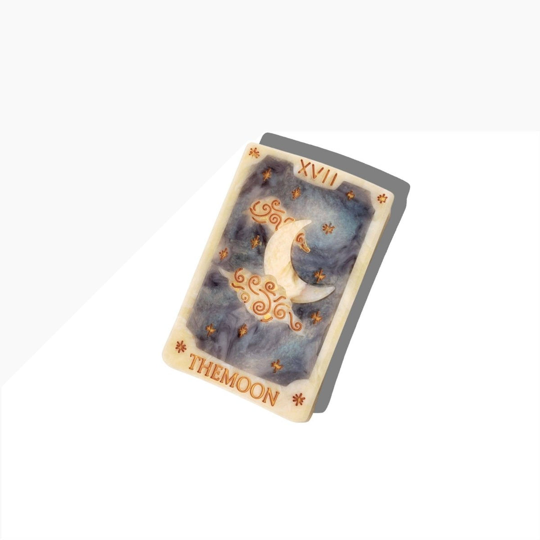 Hand-painted Moon Tarot Card Claw Hair Clip | Eco-Friendly - Black &amp; Beech