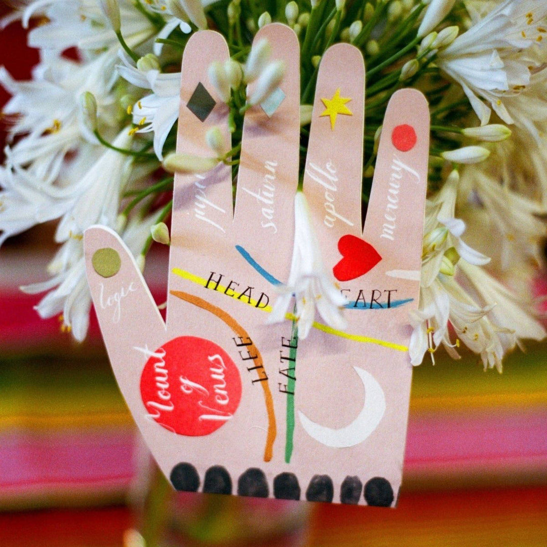 Palm Reading card - Black & Beech