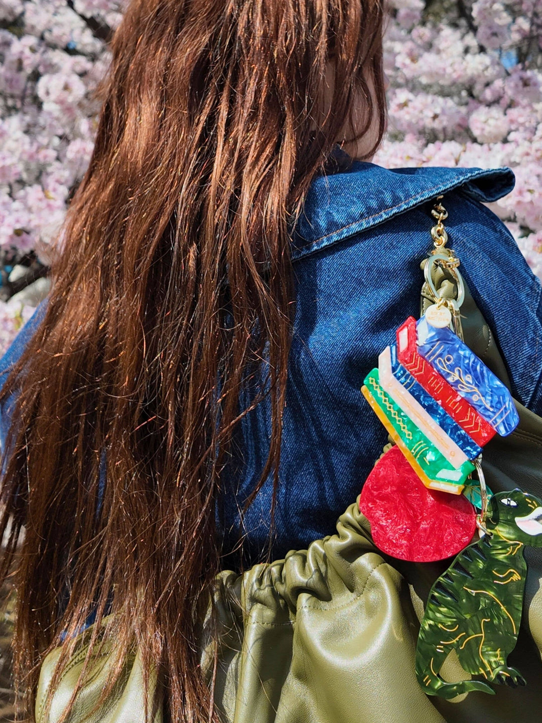 PREORDER - Hand-painted Book Stack Bag Charm + Keychain | Eco-Friendly
