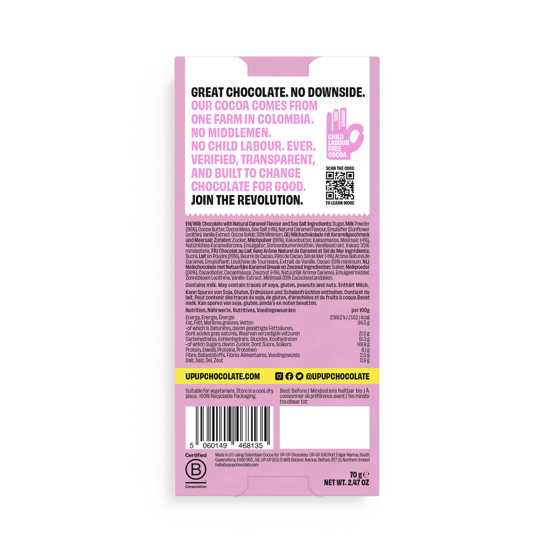 UP-UP - Salted Caramel Milk Chocolate Bar - 70g