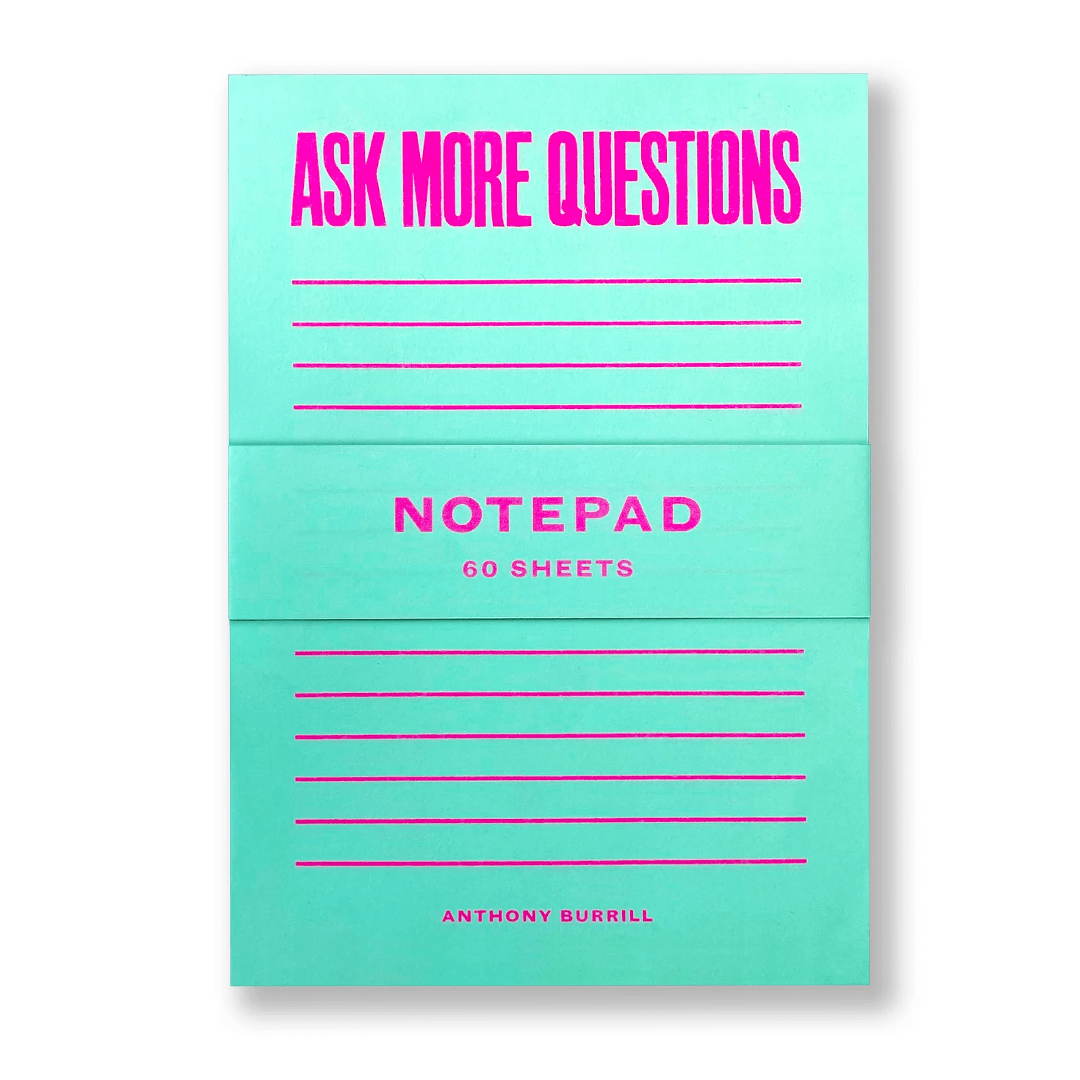 AB Ask More Questions Notepad notebook Black & Beech