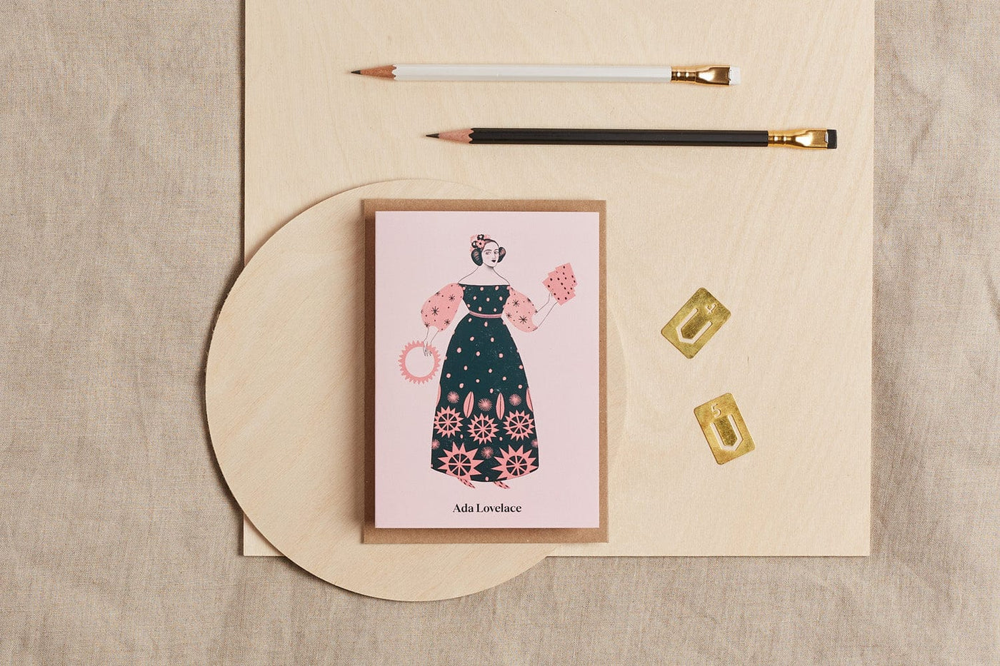 Ada Lovelace Feminist Icon Greeting Card Greeting & Note Cards Black & Beech