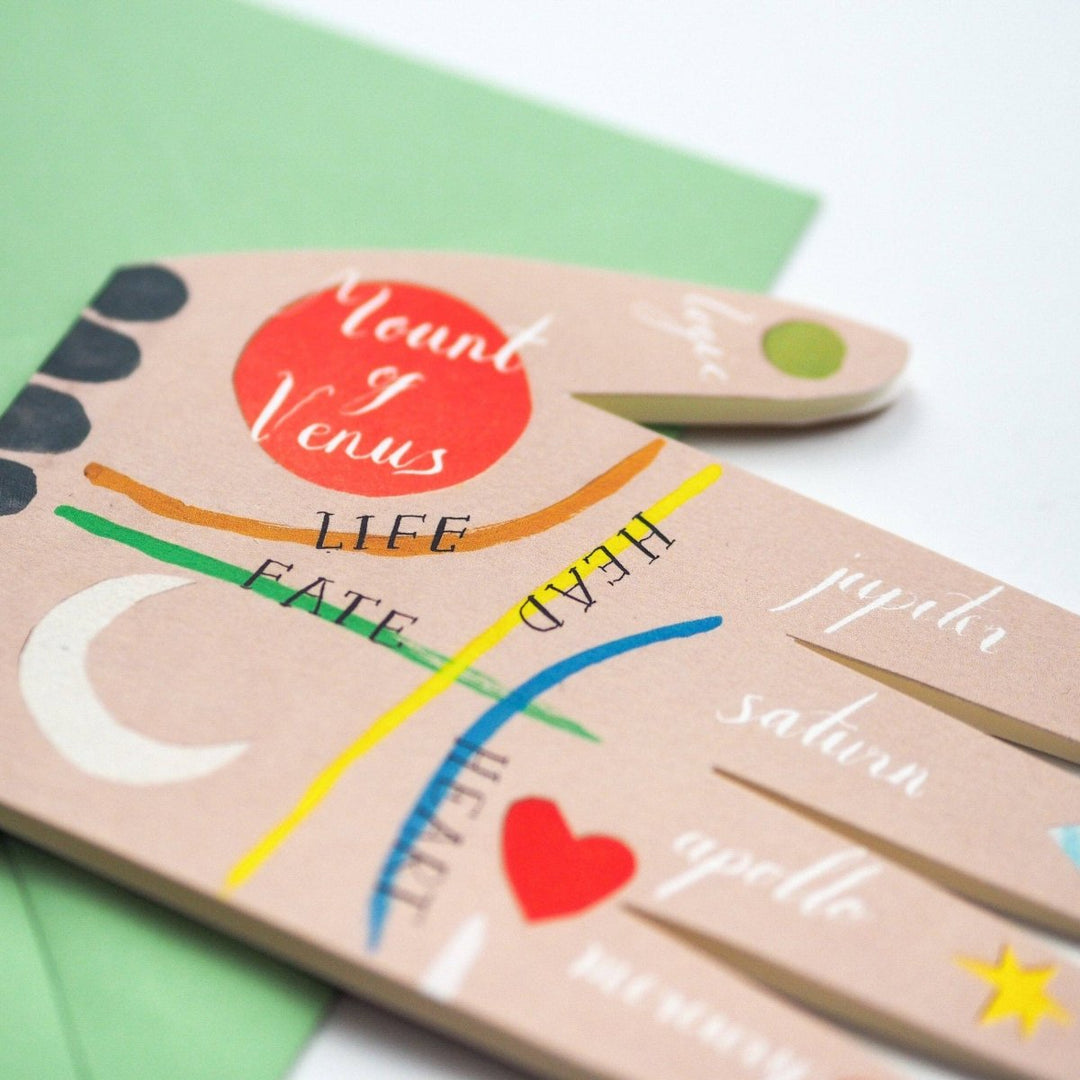 Palm Reading card - Black & Beech
