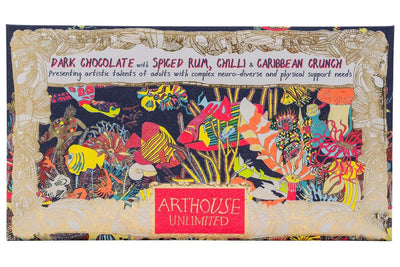 Angels of the Deep, Dark Chocolate with Spiced Rum, Chilli, & Caribbean Crunch Chocolate Arthouse Unlimited
