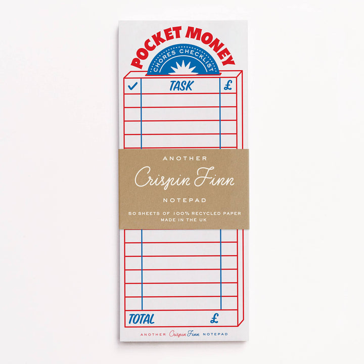 Pocket Money Chores Check List Pad