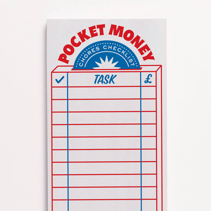 Pocket Money Chores Check List Pad
