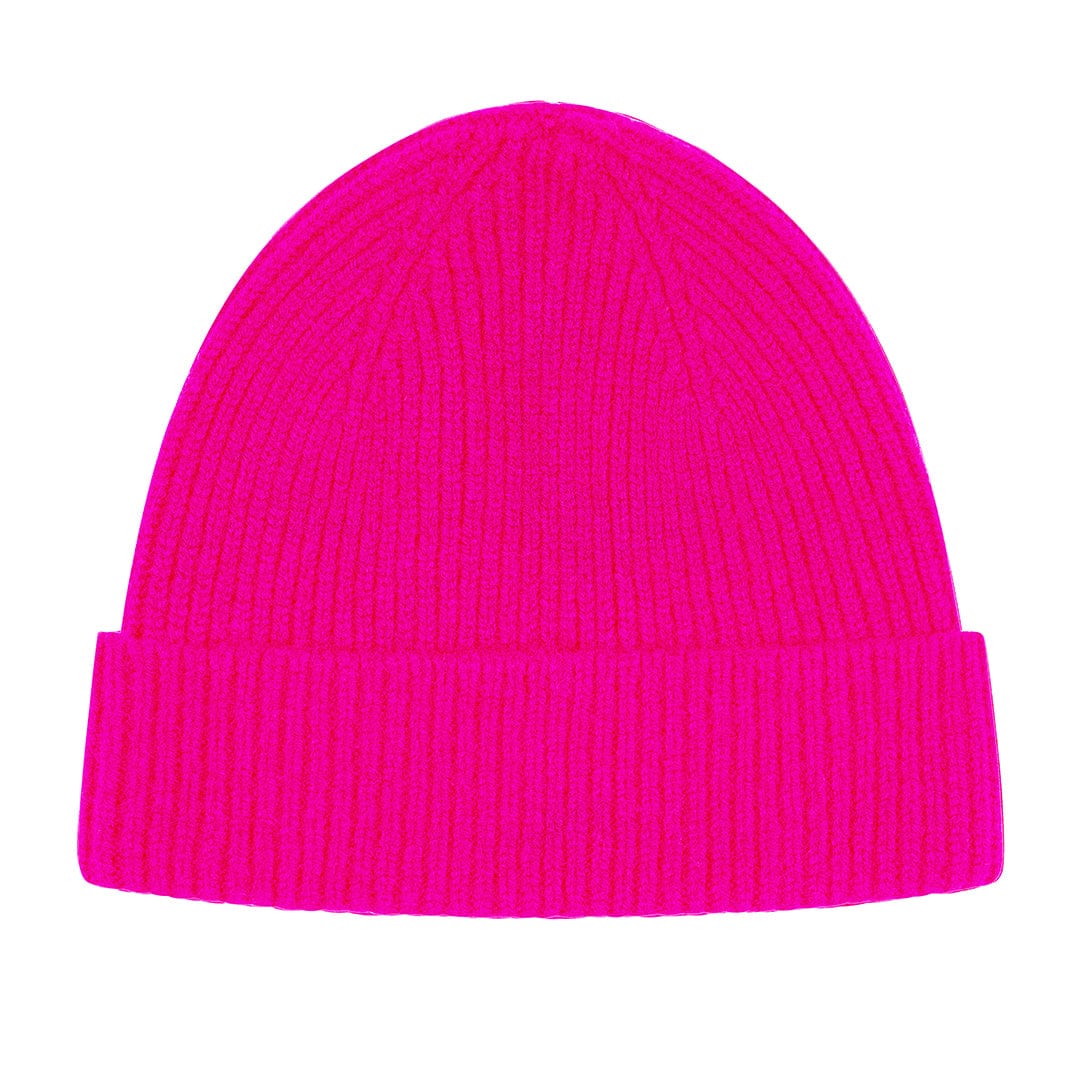 Beanie in Neon Pink Hats Black & Beech