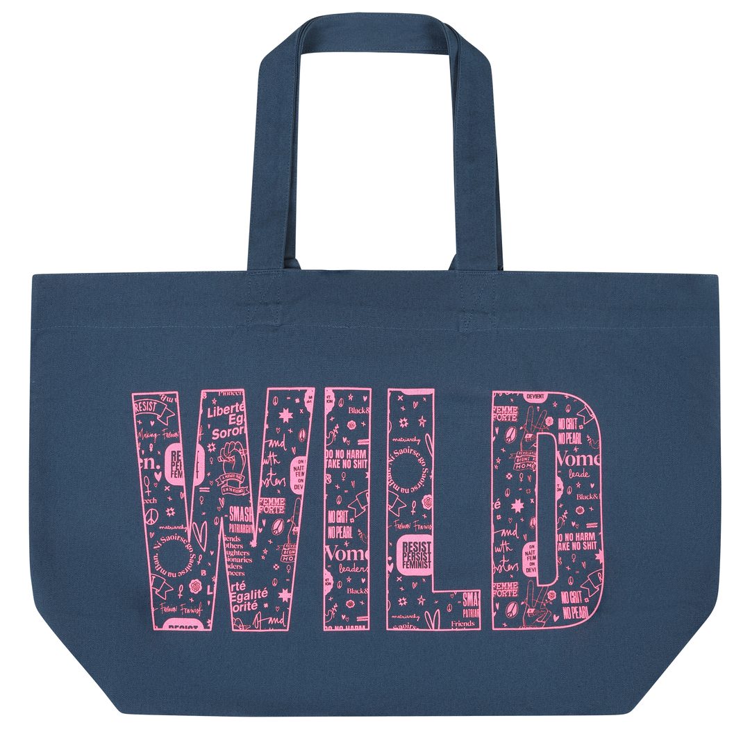 Wild Swim Tote Bag in Teal &amp; Neon Pink - Black &amp; Beech