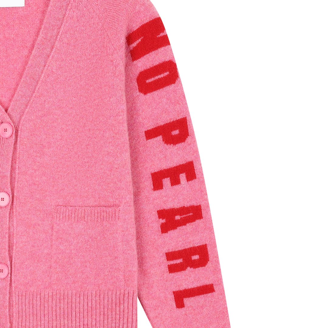 Pre-Order - No Grit No Pearl Cardigan in French Rose &amp; Rouge - Black &amp; BeechXS