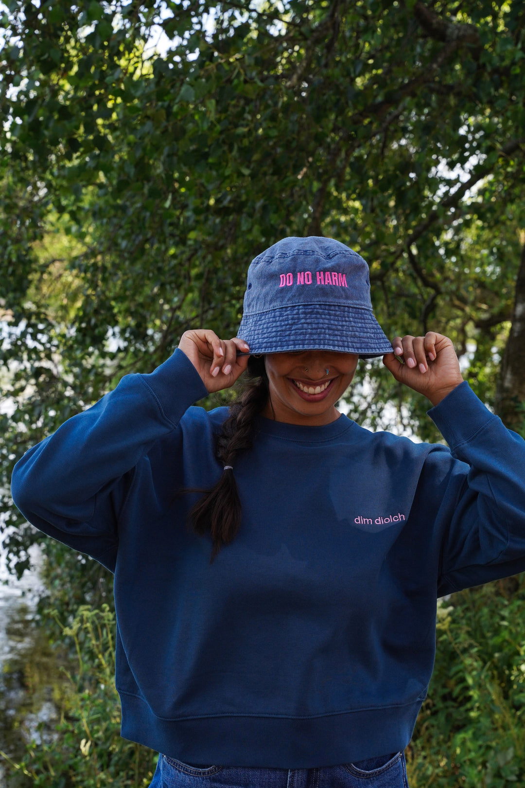 Do No Harm Take No Shit Bucket Hat in Stonewash Blue