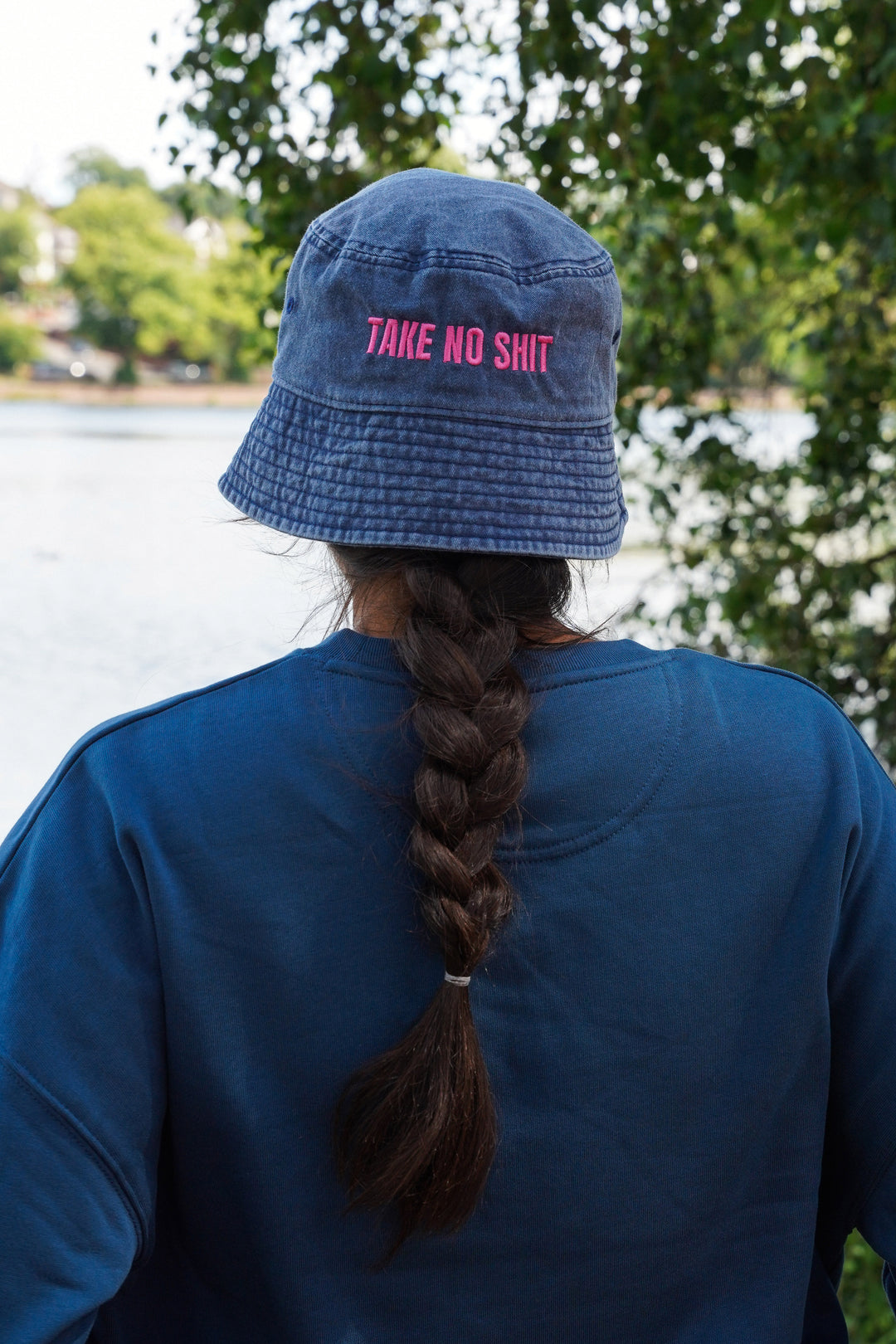 Do No Harm Take No Shit Bucket Hat in Stonewash Blue