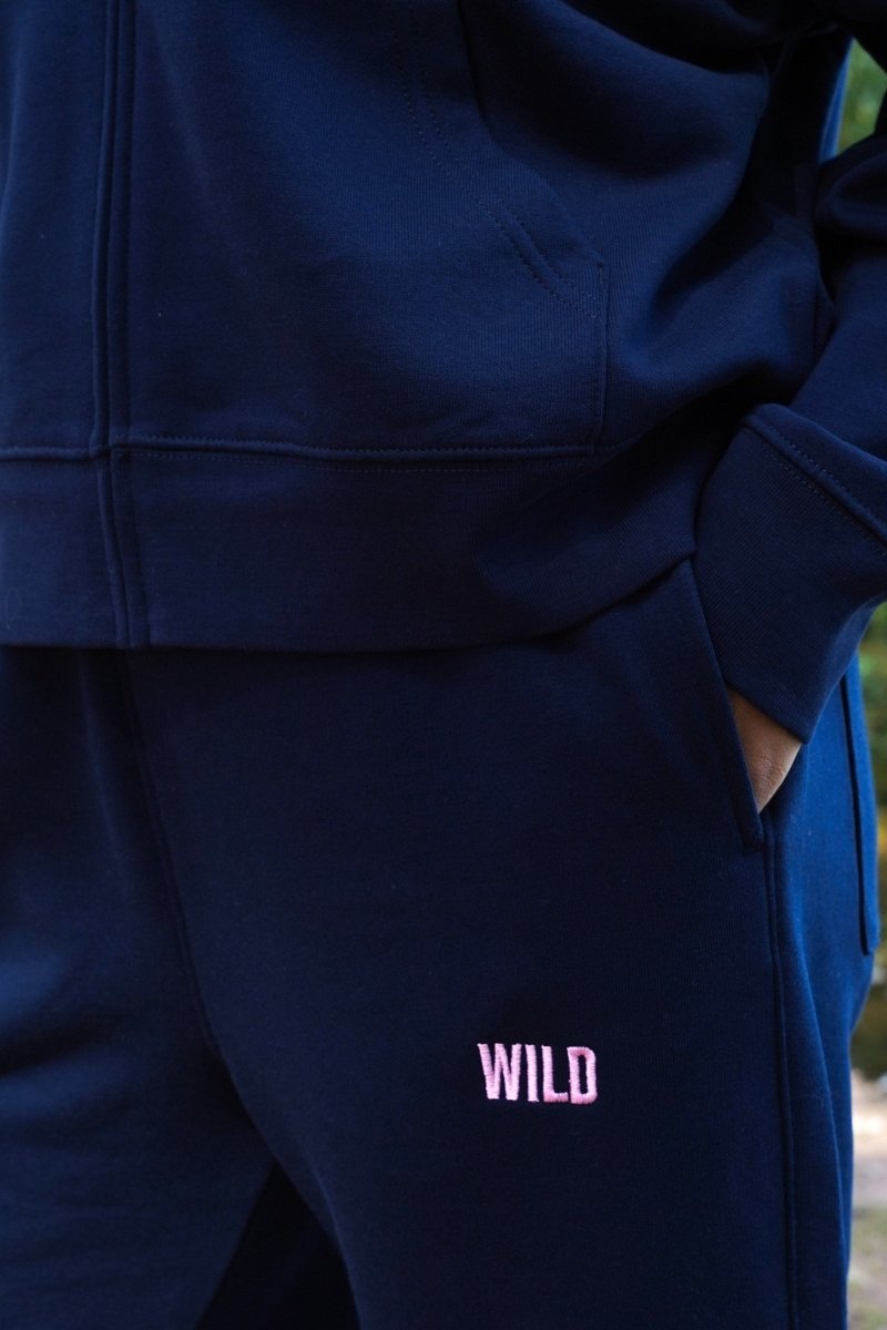 Organic Cotton Embroidered Joggers - PREORDER - Black &amp; BeechWild