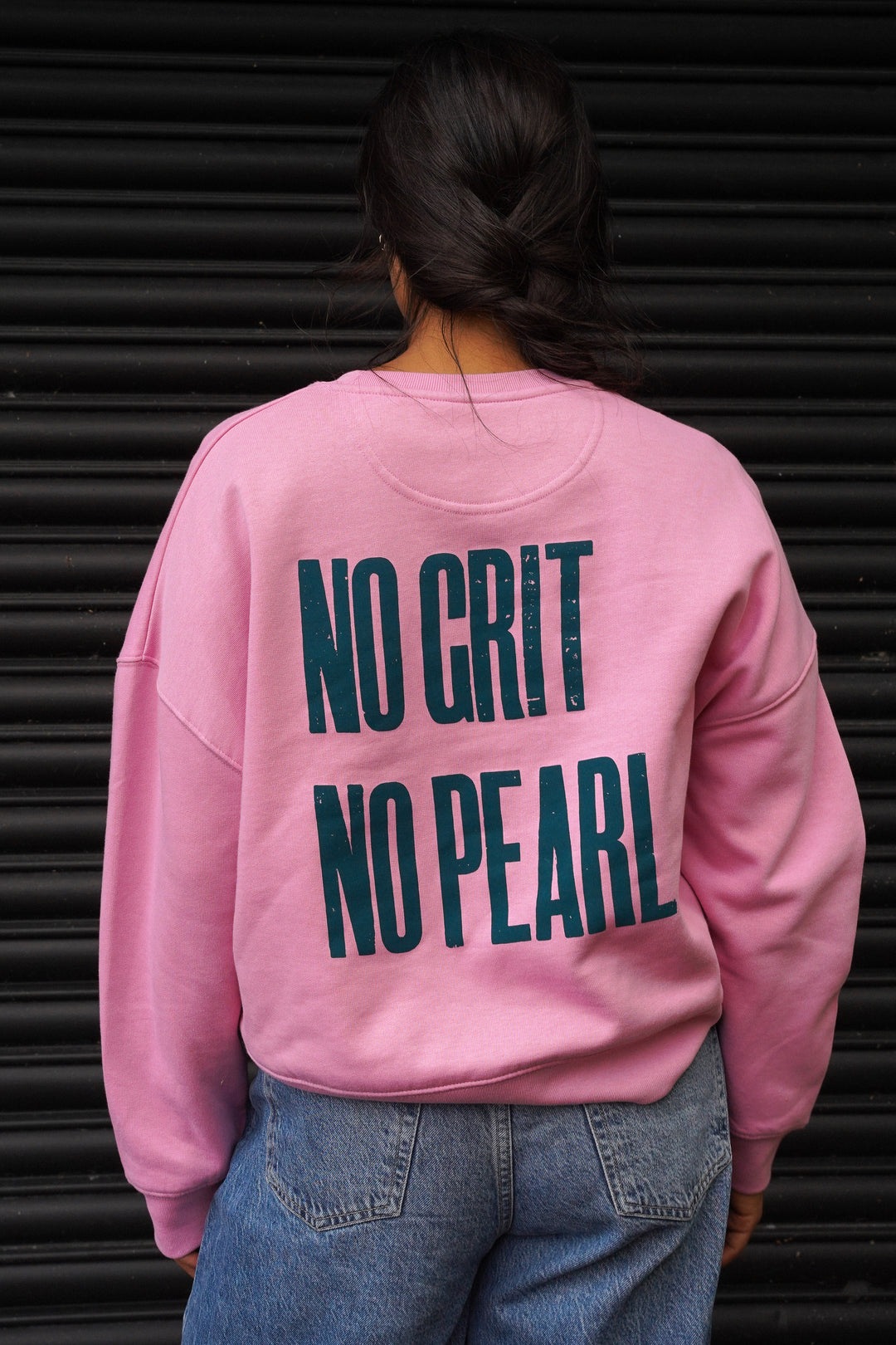 No Grit No Pearl Organic Cotton Sweatshirt in Bubble Pink