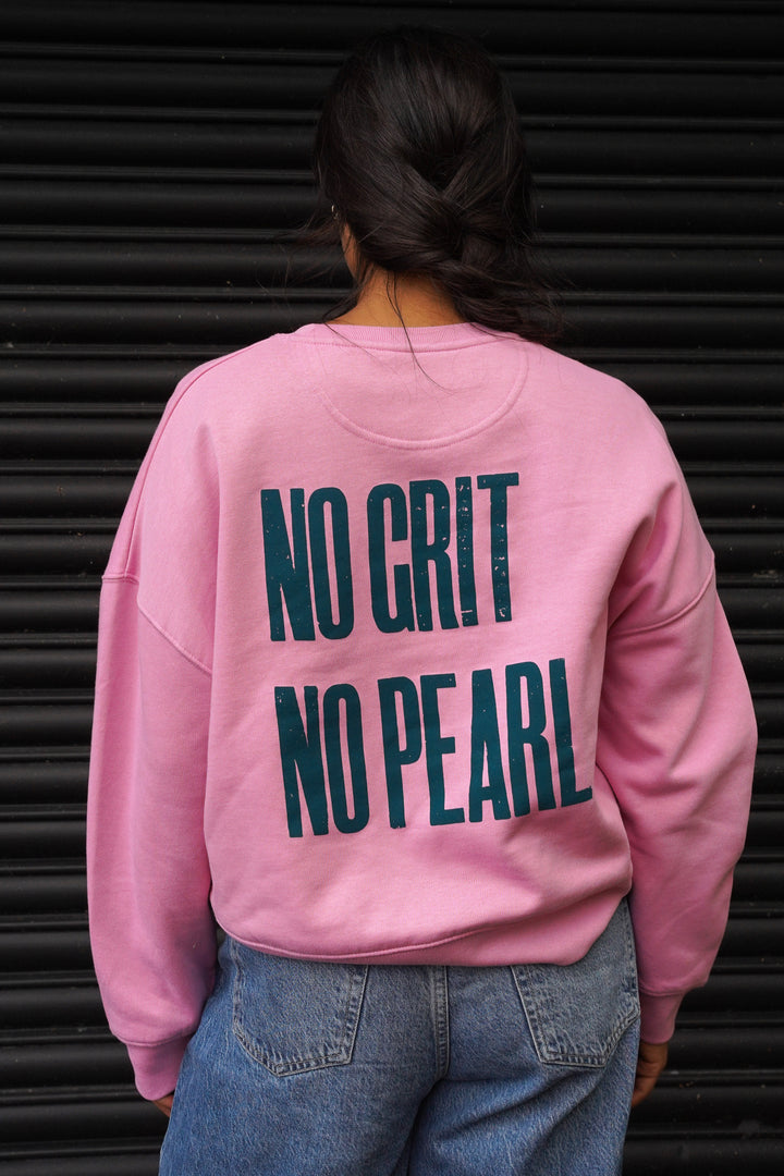 No Grit No Pearl Organic Cotton Sweatshirt in Bubble Pink